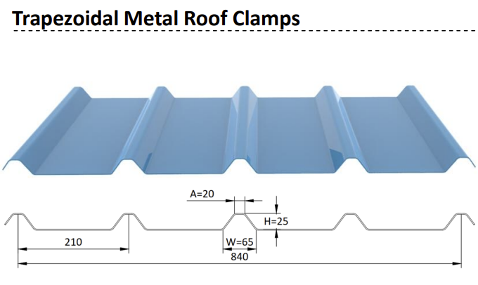 Trapezoidal Metal Roof Clamp